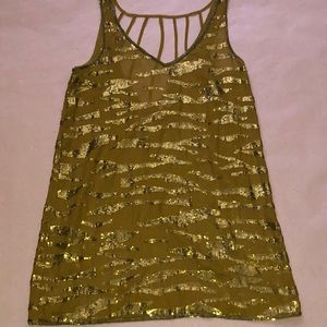 Gold zebra sequence party dress